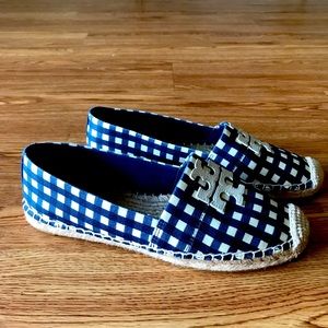Tory Burch Weston Flat Espadrille Canvas Print Size 7.5